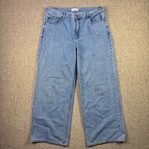 Abercrombie & Fitch Wide Leg High Rise Jeans Womens 33 Long Light Wash